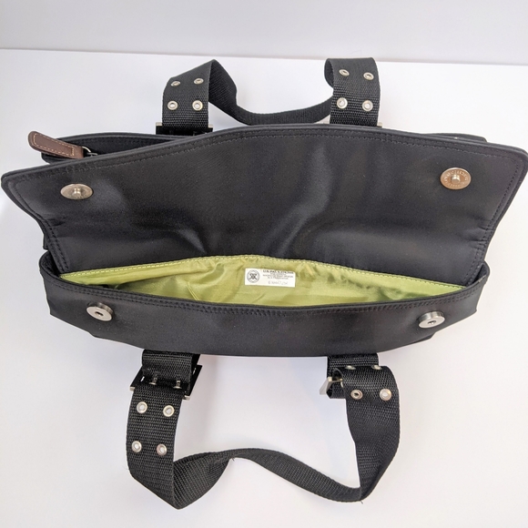 Black Zipper Vinyl Medium Shoulder Bag - Picture 5 of 9